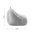 Fotel pufa z oparciem sztruksowa Comfy 4.0 Grey