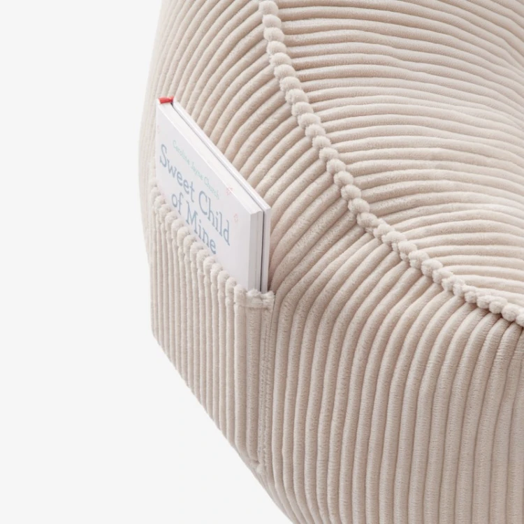 Fotel pufa z oparciem sztruksowa Comfy 4.0 Beige