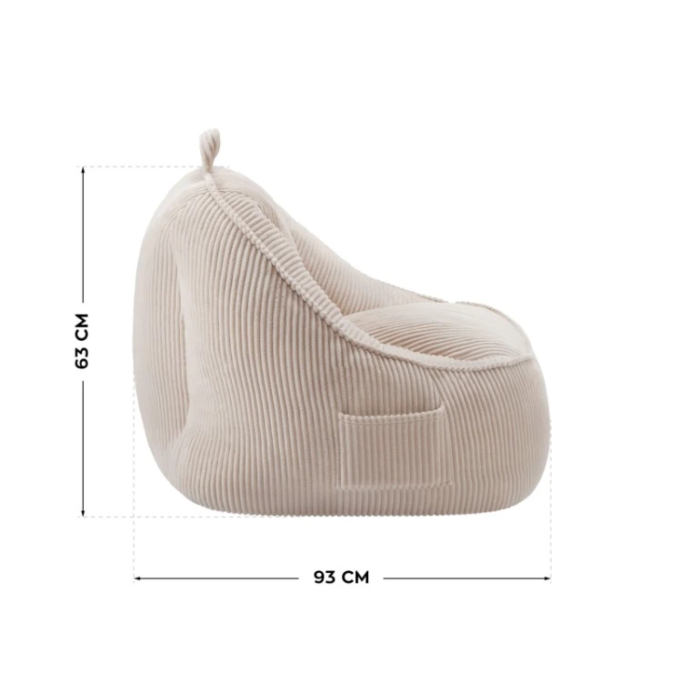 Fotel pufa z oparciem sztruksowa Comfy 4.0 Beige