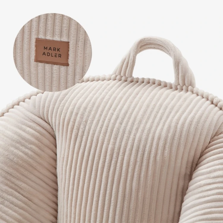 Fotel pufa z oparciem sztruksowa Comfy 4.0 Beige