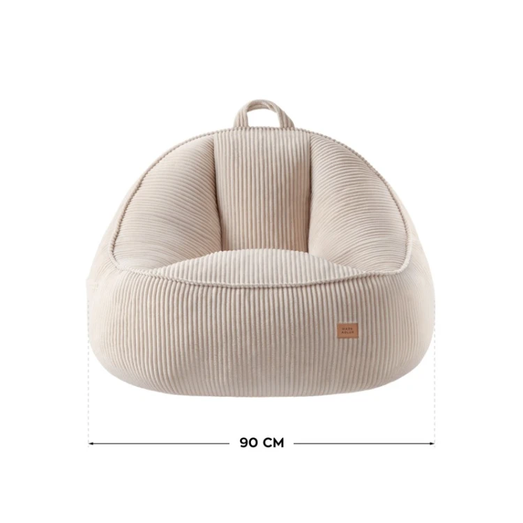 Fotel pufa z oparciem sztruksowa Comfy 4.0 Beige