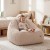 Fotel pufa z oparciem sztruksowa Comfy 4.0 Beige