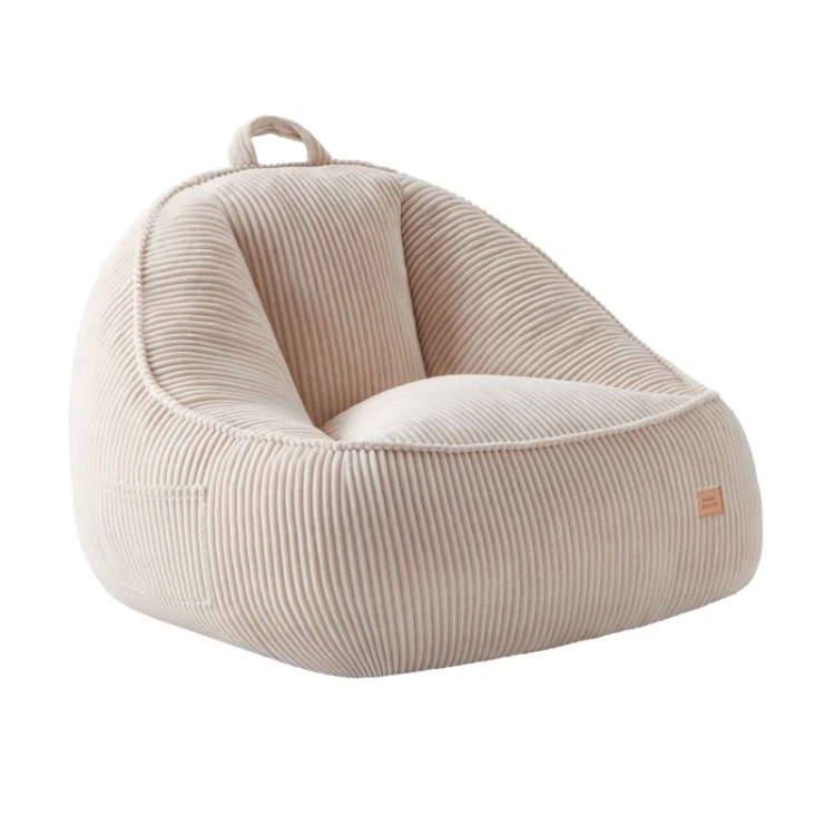 Fotel pufa z oparciem sztruksowa Comfy 4.0 Beige