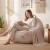 Fotel pufa z oparciem sztruksowa Comfy 4.0 Beige