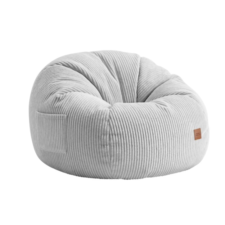 Fotel pufa sztruksowa z podnóżkiem Comfy 3.0 Grey