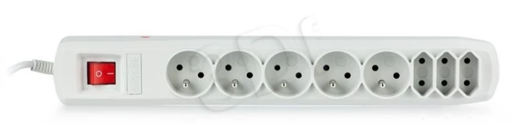 Listwa przeciwprzepięciowa Activejet APN-8g/5m-GR (3 x Typ C, 5 x UTE; 10 A; 5m; kolor szary)