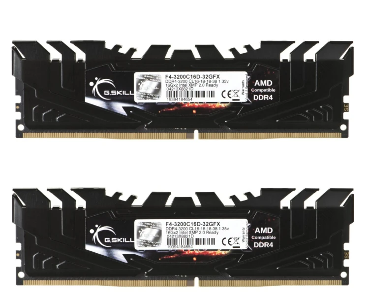 Zestaw pamięci G.SKILL FlareX AMD F4-3200C16D-32GFX (DDR4 DIMM; 2 x 16 GB; 3200 MHz; CL16)