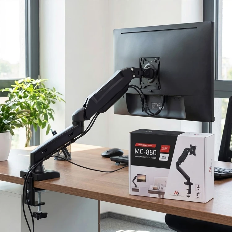 Uchwyt biurkowy do monitora Maclean MC-860 (biurkowy; 13" - 27"; max. 8kg)