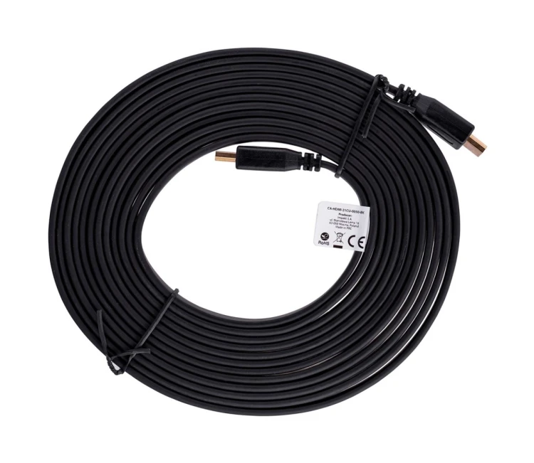 Kabel Lanberg CA-HDMI-21CU-0050-BK (HDMI M - HDMI M; 5m; kolor czarny)