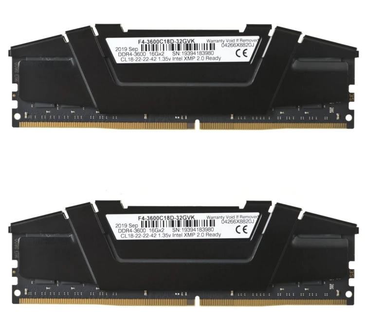 Zestaw pamięci G.SKILL RipjawsV F4-3600C18D-32GVK (DDR4 DIMM; 2 x 16 GB; 3600 MHz; CL18)