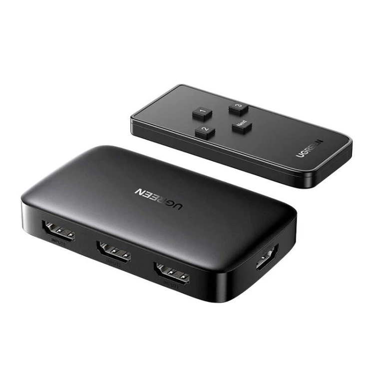 Przełącznik HDMI UGREEN CM332 3x1 (czarny)