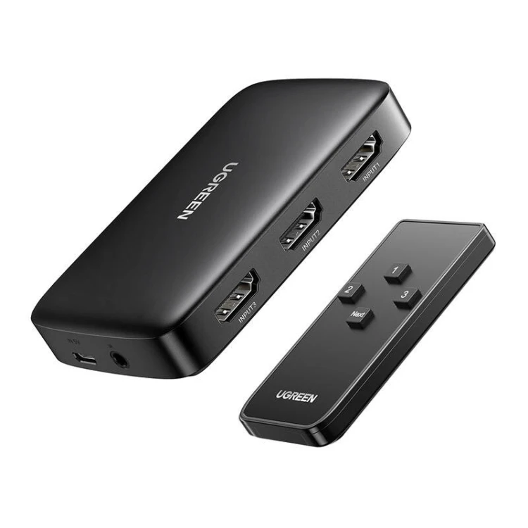 Przełącznik HDMI UGREEN CM332 3x1 (czarny)