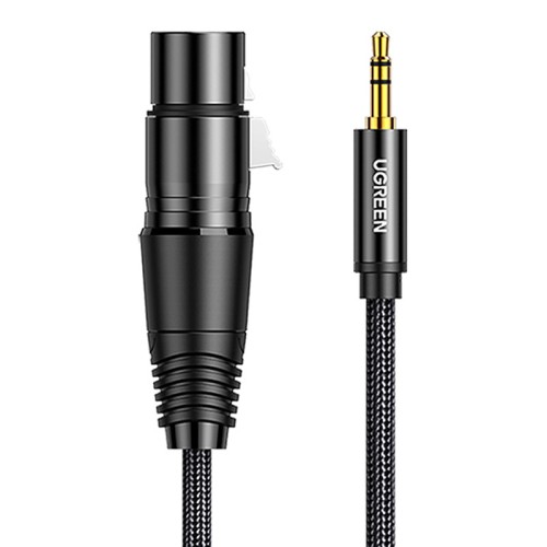 UGREEN AV182 Kabel XLR żeński do jack 3.5 męski - 2m (czarny)