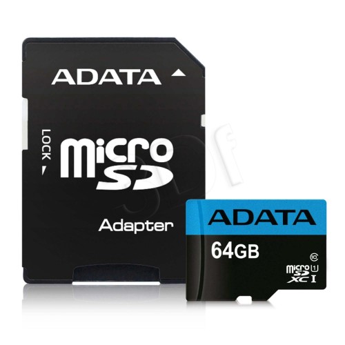 Karta pamięci ADATA PREMIER AUSDX64GUICL10A1-RA1 (64GB; Class 10; Adapter)