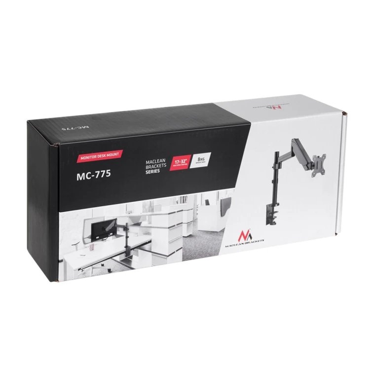 Uchwyt biurkowy do monitora Maclean MC-775 (biurkowy; 17" - 32"; max. 8kg)