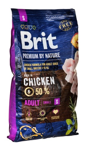 BRIT PREMIUM BY NATURE Adult S - sucha karma dla psów małych ras - 8 kg