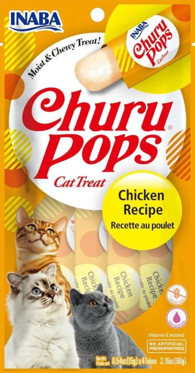 INABA Churu Pops Kurczak - przysmak dla kota - 4x15 g