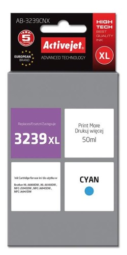 Activejet AB-3239CNX Tusz  (zamiennik Brother LC3239XLC; Supreme; 50 ml; błękitny)