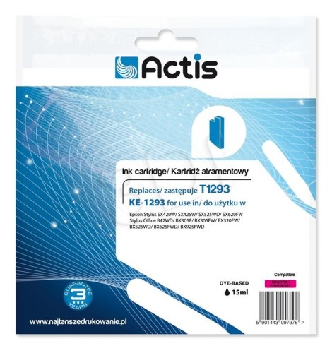 Actis KE-1293 Tusz (zamiennik Epson T1293; Standard; 15 ml; czerwony)