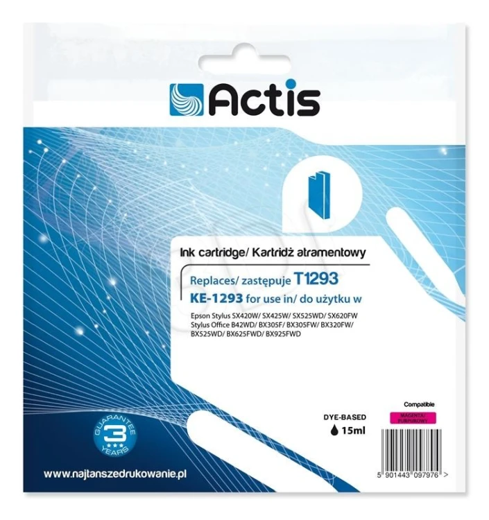 Actis KE-1293 Tusz (zamiennik Epson T1293; Standard; 15 ml; czerwony)