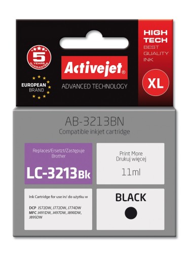 Activejet AB-3213BN Tusz  (zamiennik Brother LC3213BK; Supreme; 11 ml; czarny)