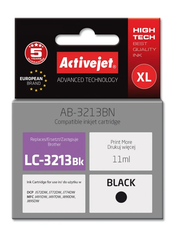 Activejet AB-3213BN Tusz  (zamiennik Brother LC3213BK; Supreme; 11 ml; czarny)
