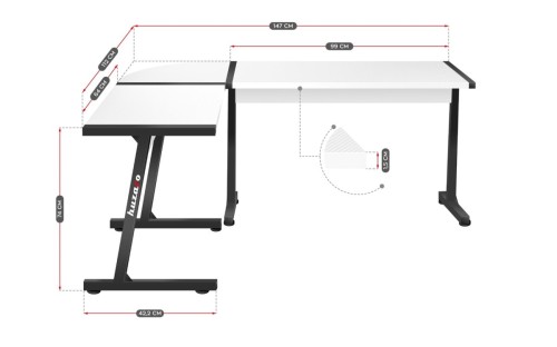 Biurko gamingowe Huzaro Hero 6.0 White