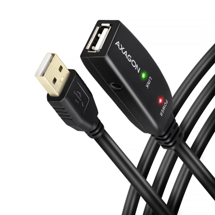 Kabel Axagon ADR-220 USB 2.0 A-M -> A-F active extension/repeater cable 20m Czarny
