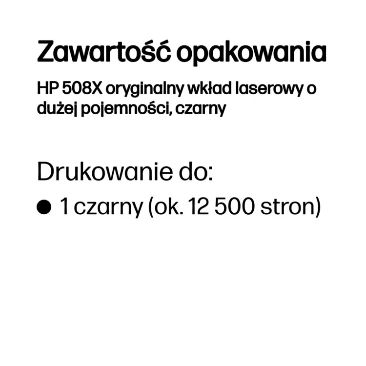 HP 508X oryginalny wkład laserowy o dużej pojemności, czarny