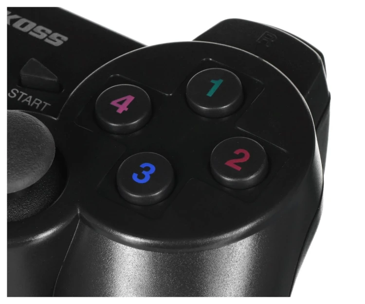VAKOSS GAMEPAD BEZPRZEWODOWY USB Z FUNKCJĄ DUAL SHOCK, PC/PS3, TRYB CYFROWY I ANALOGOWY,  GP-4705BK CZARNY