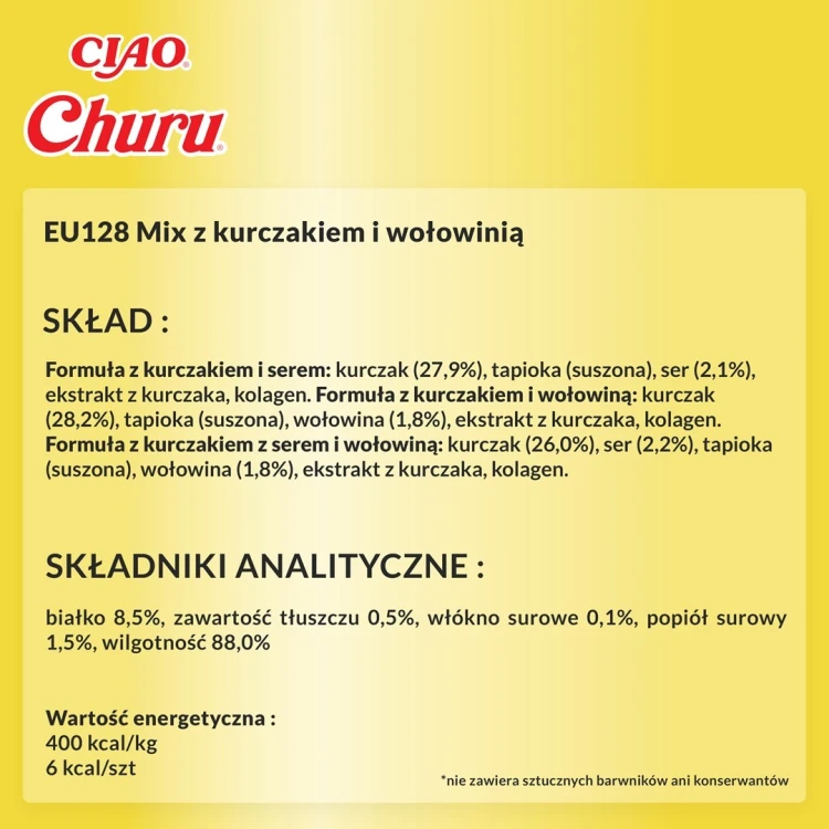 INABA CHURU Varietes Kurczak i Wołowina -kot 20x14g