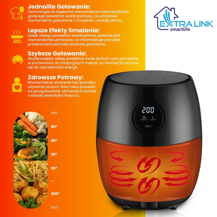 Extralink Smart Life Air Fryer SJ-200 2L