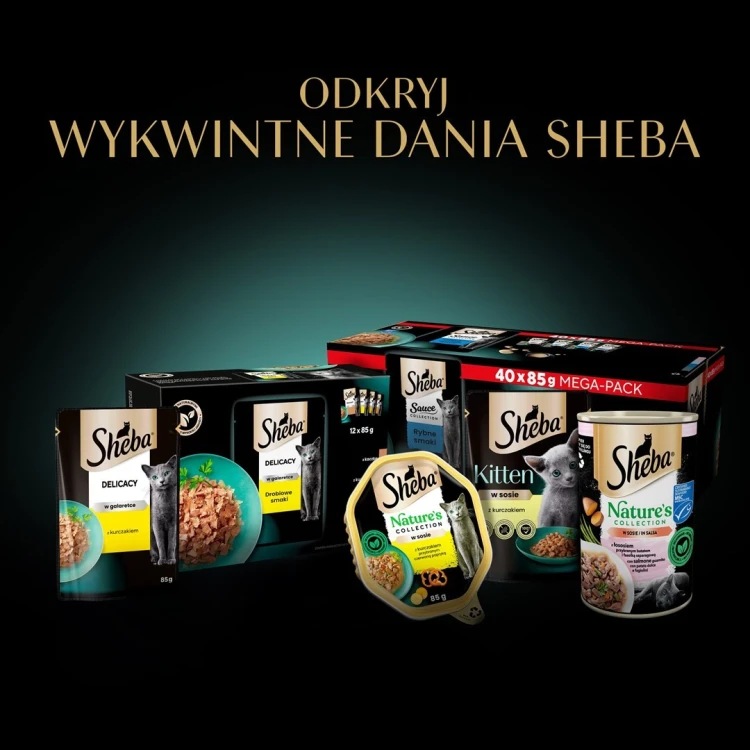 SHEBA Sauce Collection Mix Smaków rybnych w sosie - Mokra karma dla kota - 40x85g