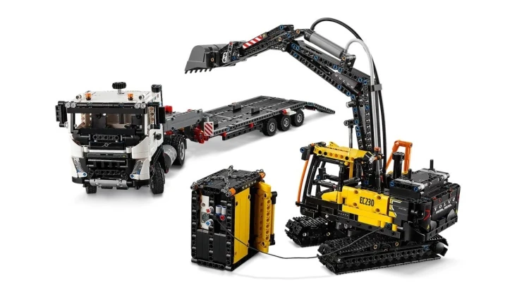 LEGO Technic 42175 - Ciężarówka Volvo FMX i koparka EC230 Electric