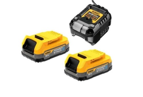DEWALT AKUMULATOR 18V 1,7Ah POWERSTACK 2szt. + ŁADOWARKA DCB1102