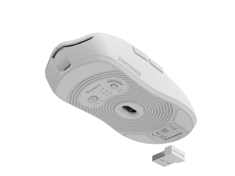 GENESIS Zircon 500 myszka Gaming Po prawej stronie RF Wireless + Bluetooth + USB Type-C Optyczny 10000 DPI