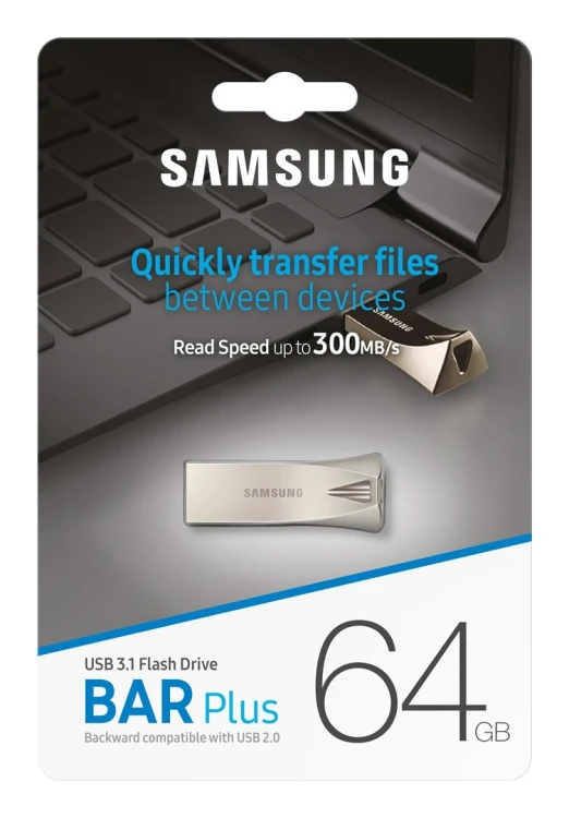 SAMSUNG FLASH BAR Plus 64GB MUF-64BE3/APC SILVER