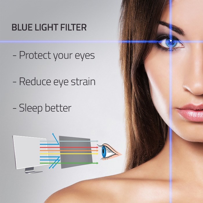 Qoltec 51049 Filtr światła niebieskiego 27" | 16:9 | Ochrona wzroku | Anti Glare