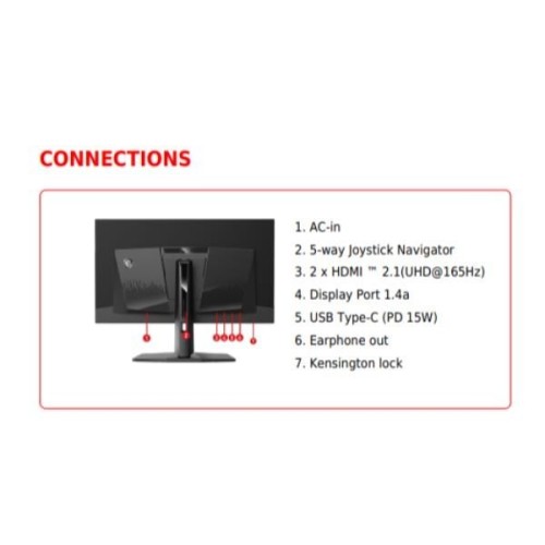 MSI MAG 321UP QD-OLED monitor komputerowy 80 cm (31.5") 3840 x 2160 px 4K Ultra HD Czarny