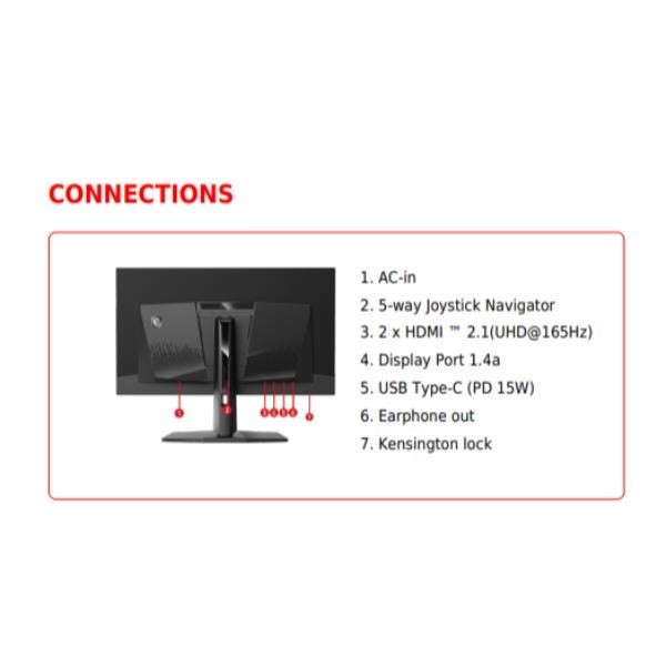 MSI MAG 321UP QD-OLED monitor komputerowy 80 cm (31.5") 3840 x 2160 px 4K Ultra HD Czarny