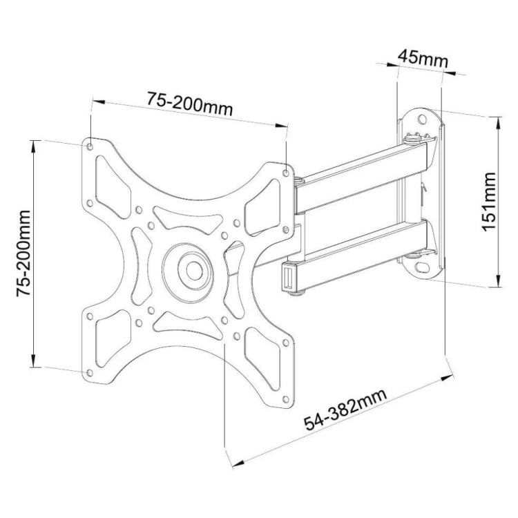 Techly ICA-LCD 2923B uchwyt do telewizorów 94 cm (37") Czarny