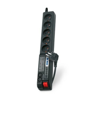 Listwa przeciwprzepięciowa Acar 504WF EMI/RFI (3m ; czarny)