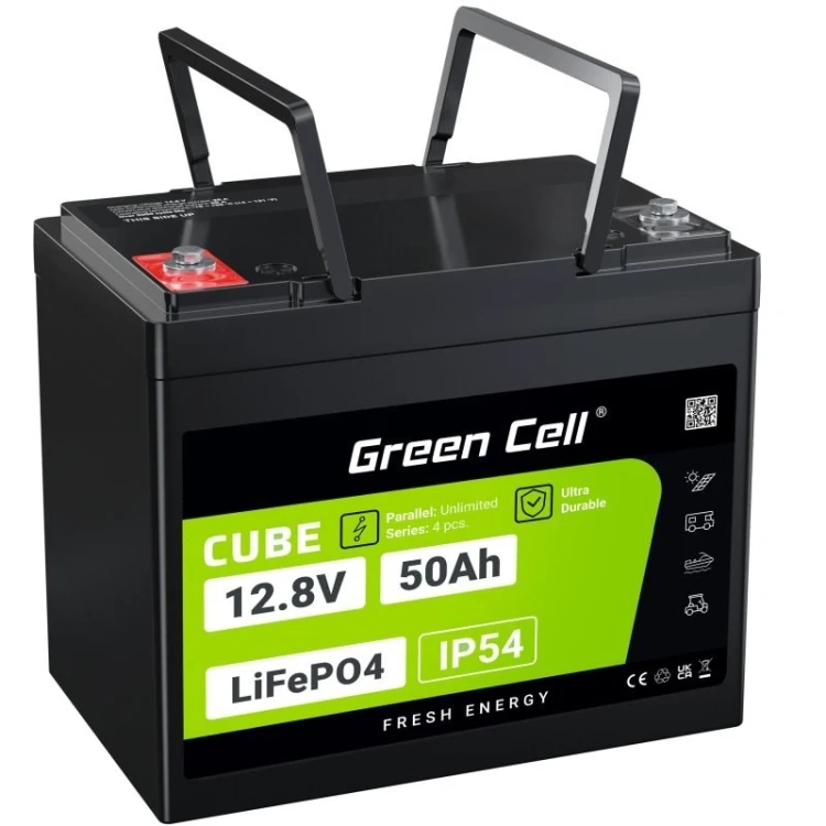 GREEN CELL AKUMULATOR LIFEPO4 CUBE 50AH 12V/12.8V 640WH LFPGC12V50AH