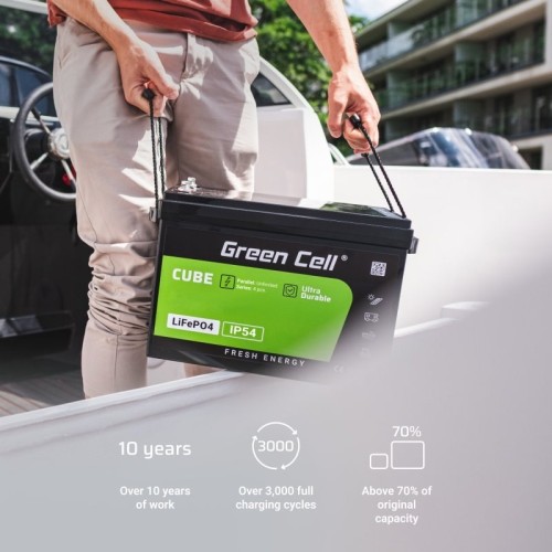GREEN CELL AKUMULATOR LIFEPO4 CUBE 50AH 12V/12.8V 640WH LFPGC12V50AH