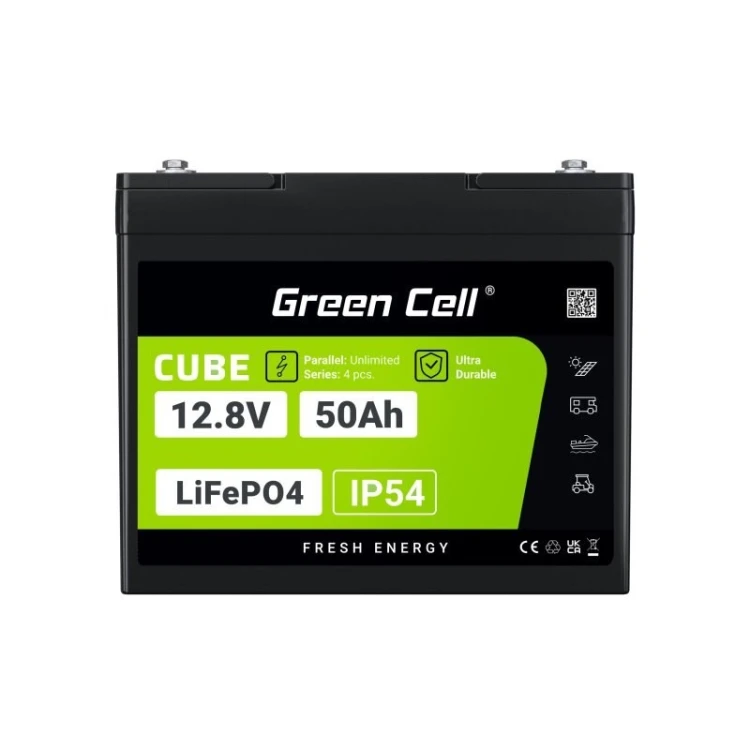 GREEN CELL AKUMULATOR LIFEPO4 CUBE 50AH 12V/12.8V 640WH LFPGC12V50AH