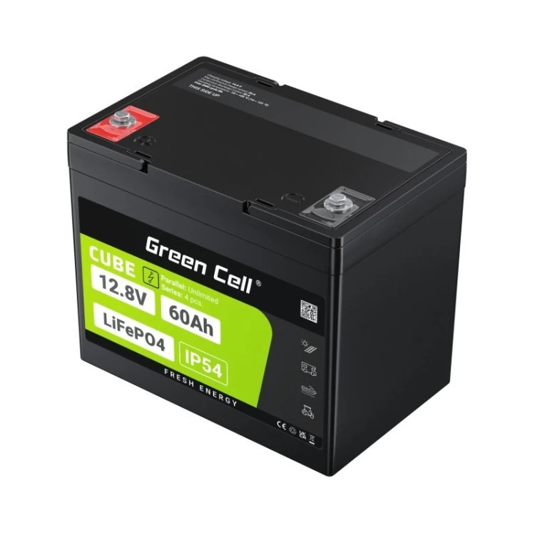 GREEN CELL AKUMULATOR LIFEPO4 CUBE 60AH 12V/12.8V 768WH LFPGC12V60AH