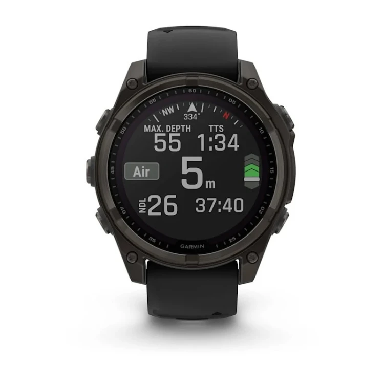 Zegarek sportowy Garmin Fenix 8 AMOLED Solar Sapphire 47mm Titanium Carbon Gray
