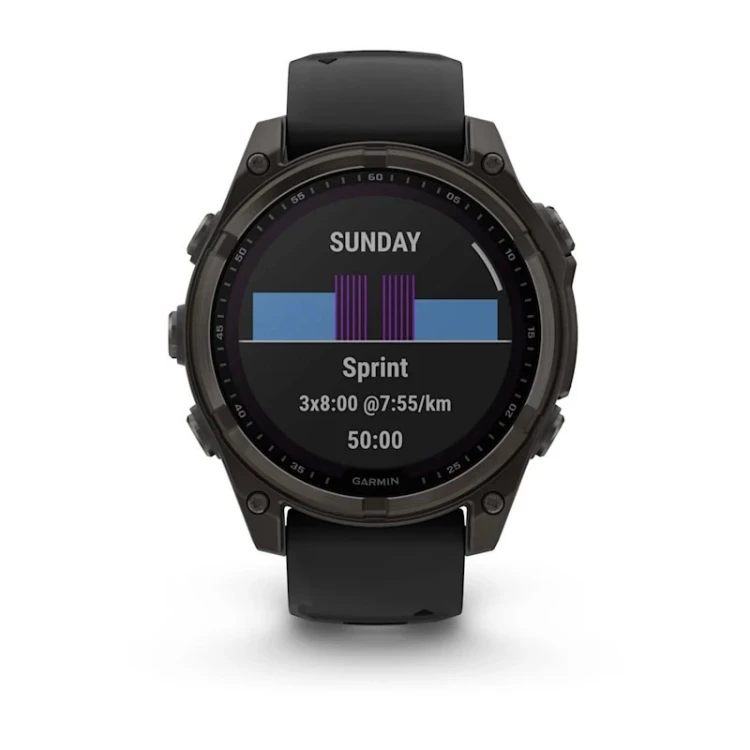 Zegarek sportowy Garmin Fenix 8 AMOLED Solar Sapphire 47mm Titanium Carbon Gray