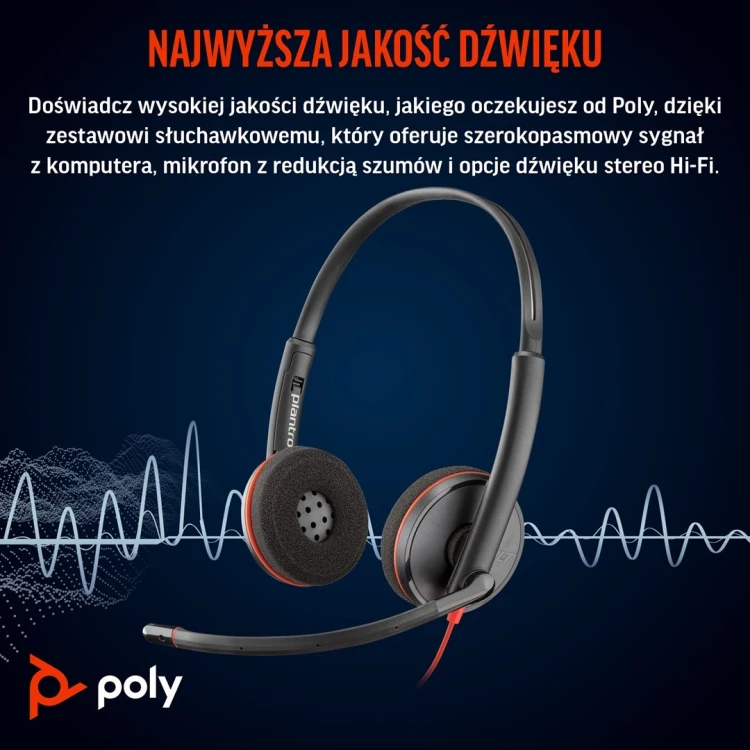 Poly Blackwire 3220 Stereo USB-C Headset +USB-C/A Adapter (Bulk)