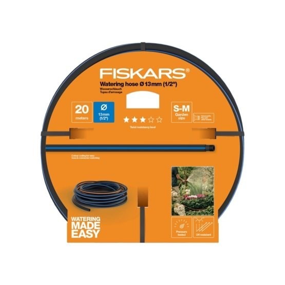 Fiskars 1027102 wąż ogrodowy 20 m Nad ziemią Czarny, Niebieski, Pomarańczowy